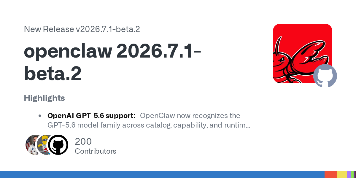 🚀 آپدیت جدید OpenClaw 2026.7.1؛ هوشمندتر از همیشه! 🤖
