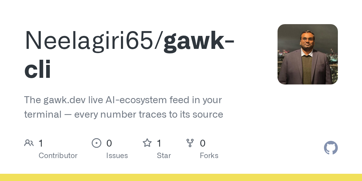 🖥️ اخبار لحظه‌ای هوش مصنوعی در ترمینال شما با Gawk CLI!