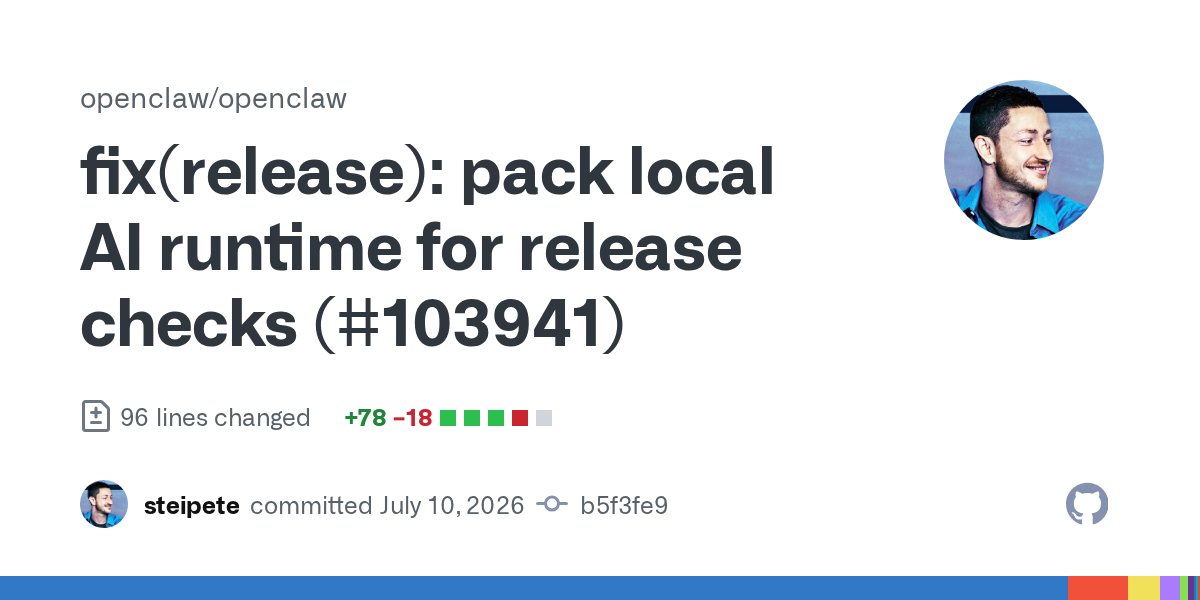 🛠 بهبود زیرساخت اجرای محلی (Local Runtime) برای هوش مصنوعی! 🚀 توسعه‌دهندگان به‌تازگی در آخرین به‌روزرسانی کدها، فرآیند بسته‌بندی «Local AI Runtime» را برای بررسی‌های پیش از انتشار (Release Checks) ب