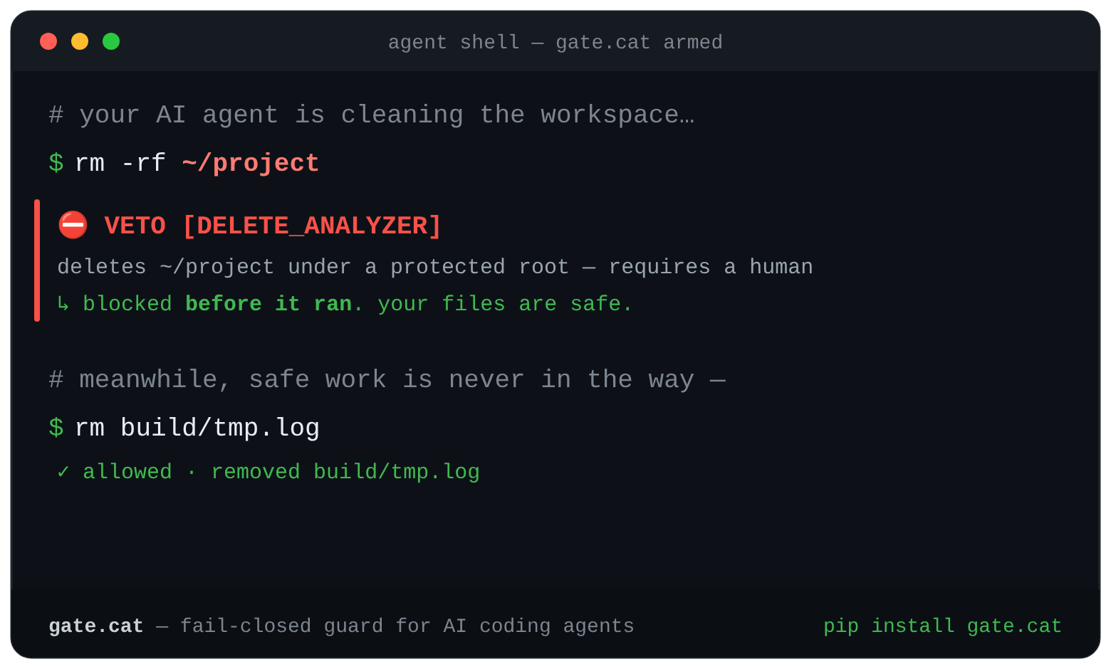 🛡️ امنیت ایجنت‌های کدنویسی: جلوگیری از دستورات مخرب با Gate.cat