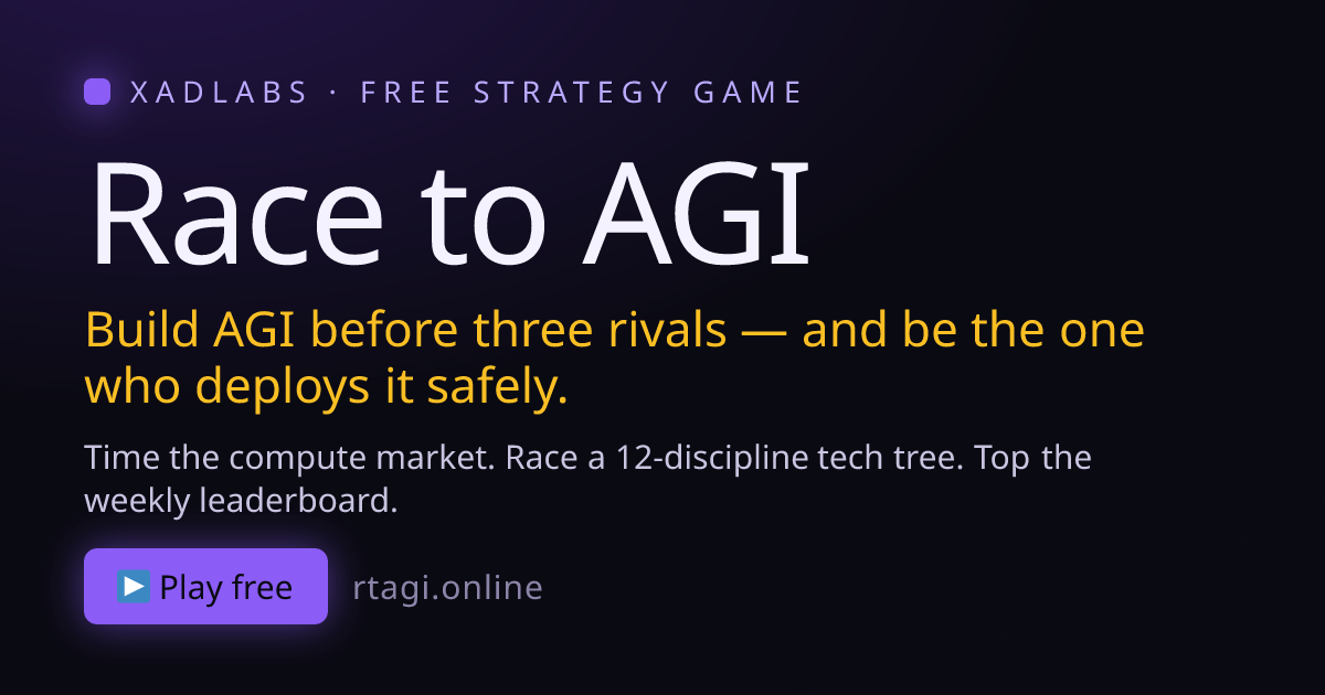 🎮 تجربه مدیریت یک آزمایشگاه هوش مصنوعی: بازی Race to AGI منتشر شد!