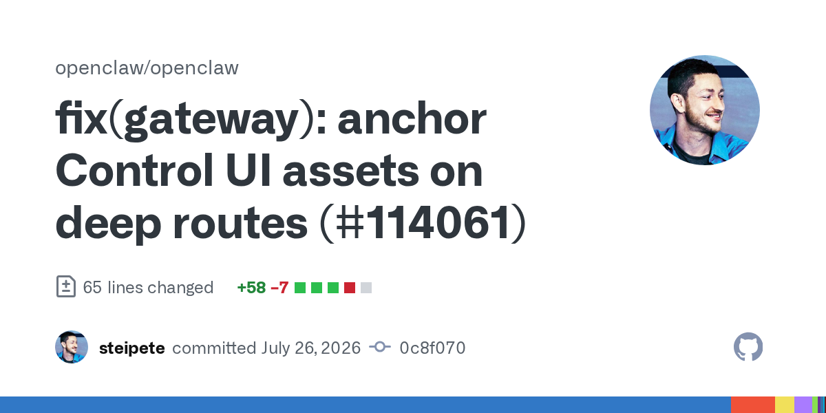 🚀 ارتقای پایداری و بهبود مسیریابی در رابط کاربری کنترل (Control UI)