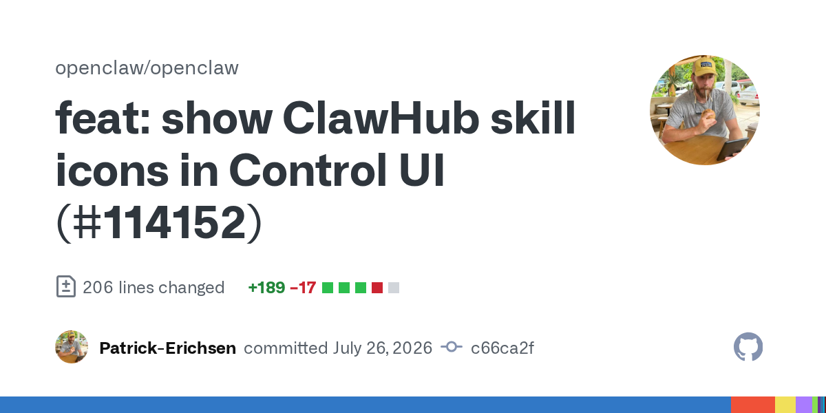 🚀 بهبود بصری در ClawHub: نمایش آیکون مهارت‌ها در رابط کاربری