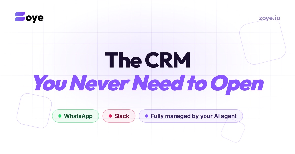 🚀 Zoye AI؛ سی‌ار‌ام (CRM) که نیازی به باز کردنش ندارید!